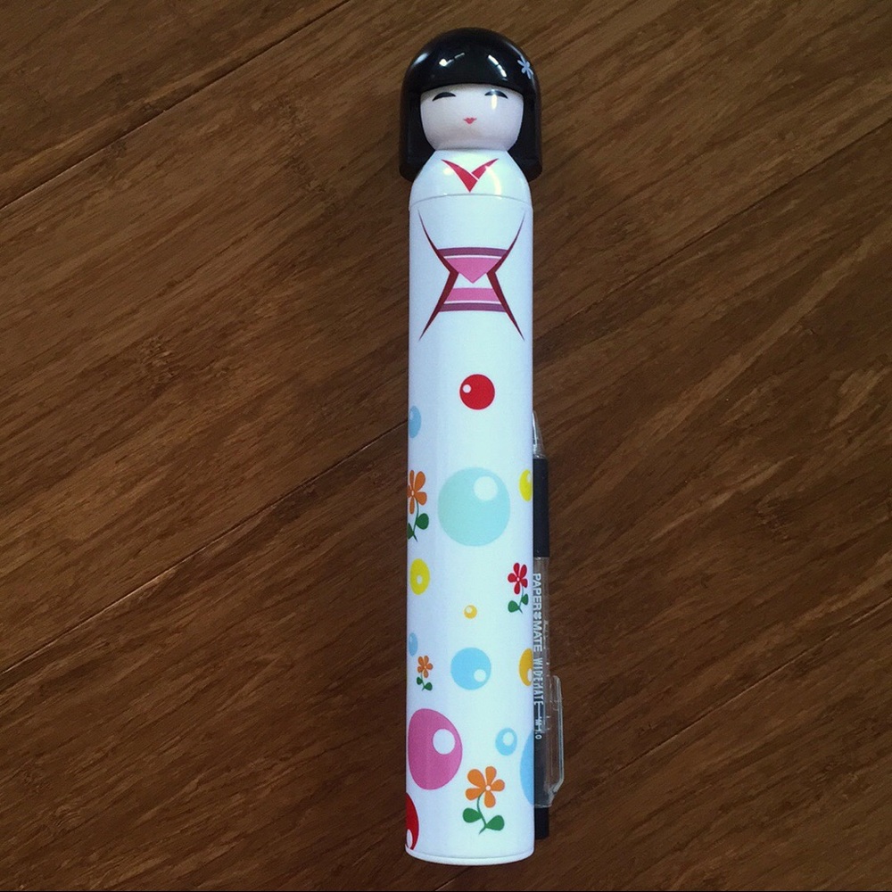 Kawaii umbrella geisha doll handle & portable case